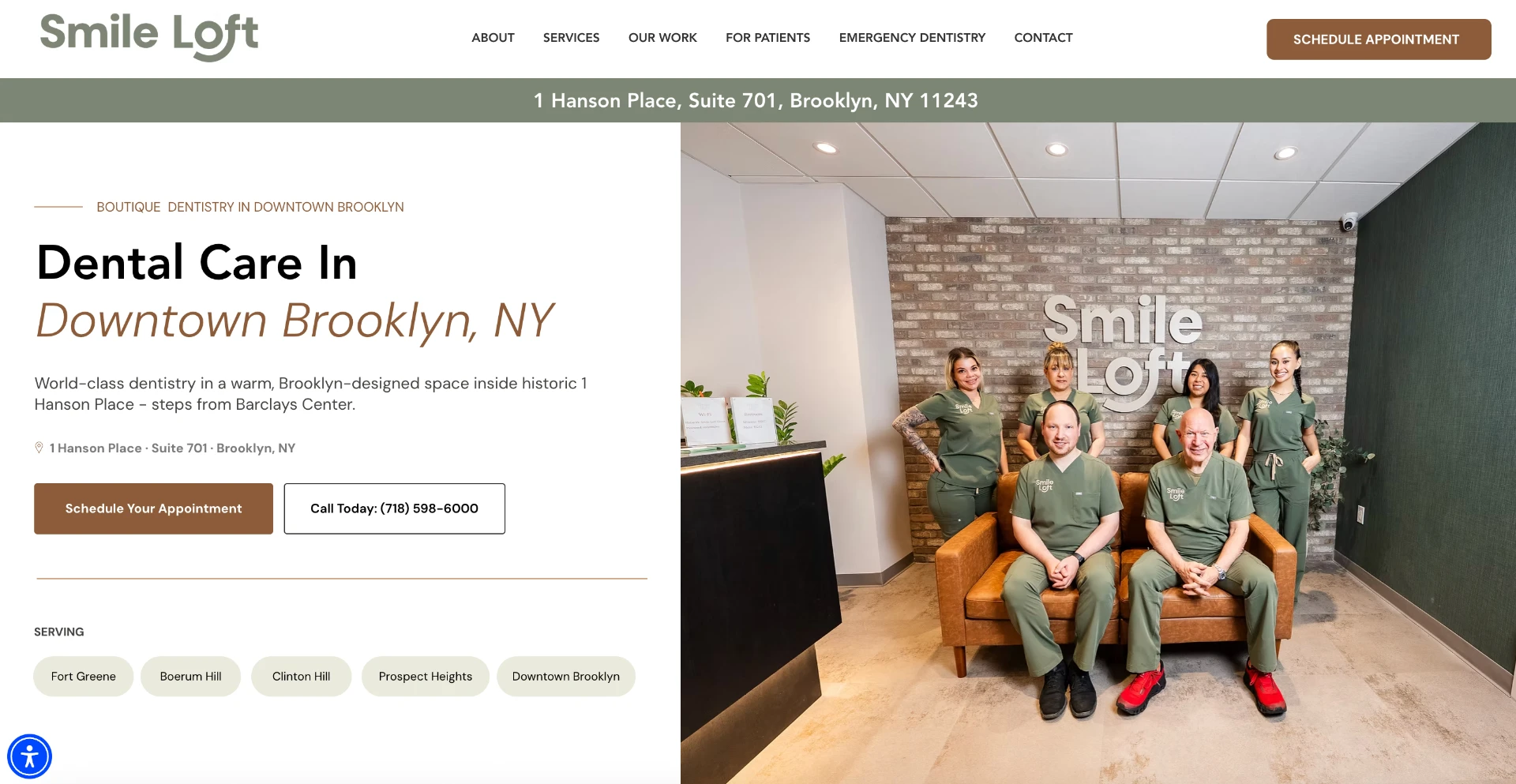 Smile Loft Brooklyn website