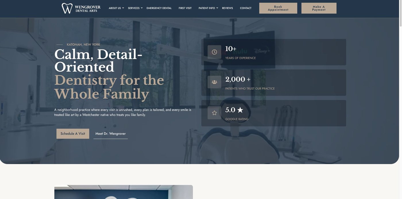 Wengrover Dental Arts website